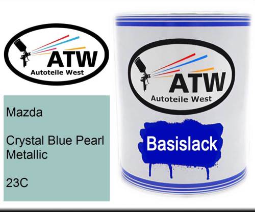 Mazda, Crystal Blue Pearl Metallic, 23C: 1L Lackdose, von ATW Autoteile West.